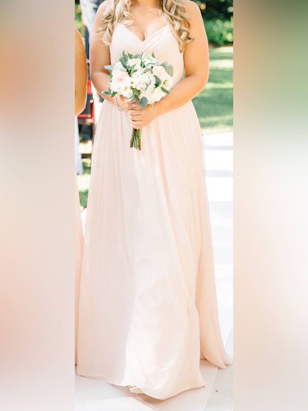Chiffon Halter Blush Pink Evening Gown